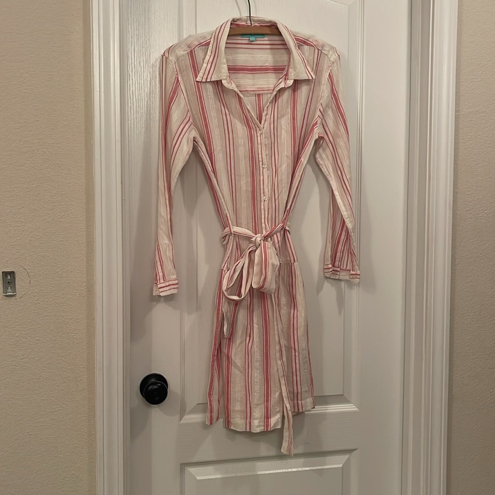 Striped Melissa Odabash Dress - Red and White